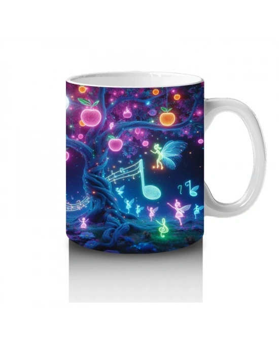 Çocuklara Sütü Sevdiren Işıltılı Neon Orman Kupa Bardak