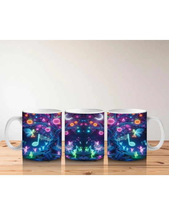 Çocuklara Sütü Sevdiren Işıltılı Neon Orman Kupa Bardak