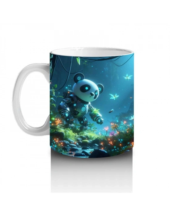 Çocuklara Sütü Sevdiren Işıltılı Orman Panda Dostları Kupa Bardak