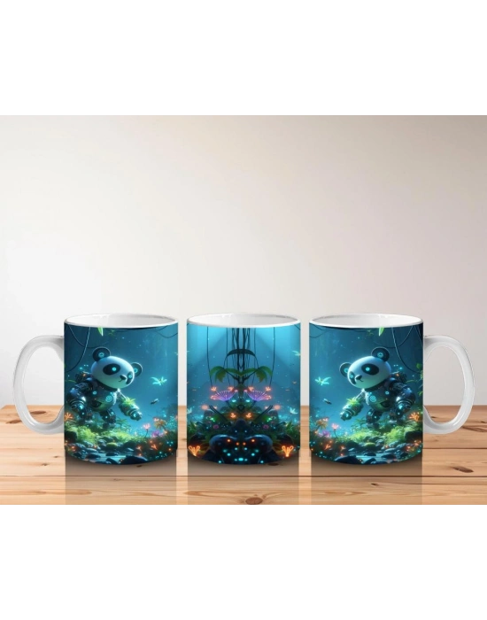 Çocuklara Sütü Sevdiren Işıltılı Orman Panda Dostları Kupa Bardak