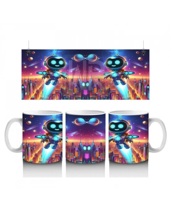 Çocuklara Sütü Sevdiren Jetpackli Robot Kaşifler Kupa Bardak