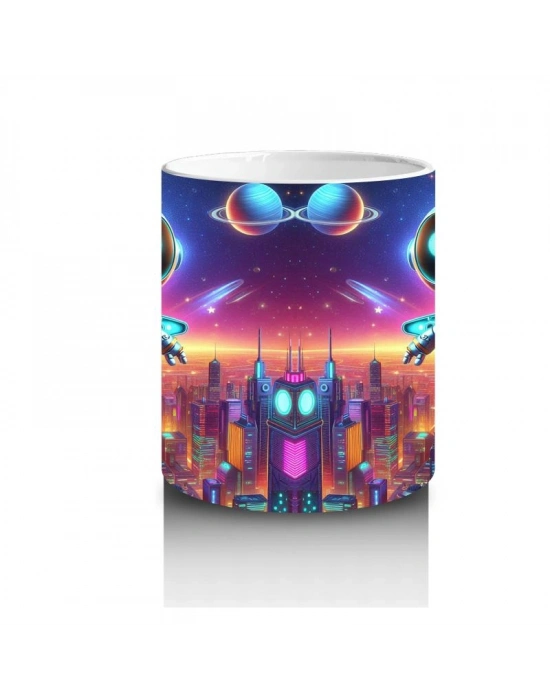 Çocuklara Sütü Sevdiren Jetpackli Robot Kaşifler Kupa Bardak