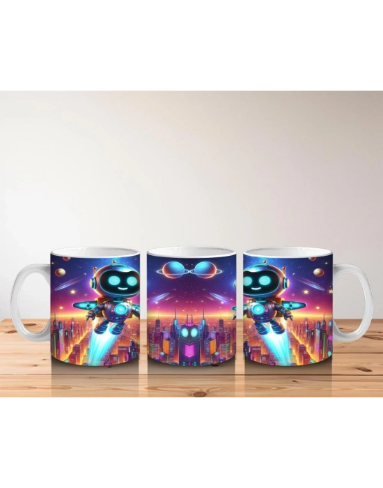 Çocuklara Sütü Sevdiren Jetpackli Robot Kaşifler Kupa Bardak