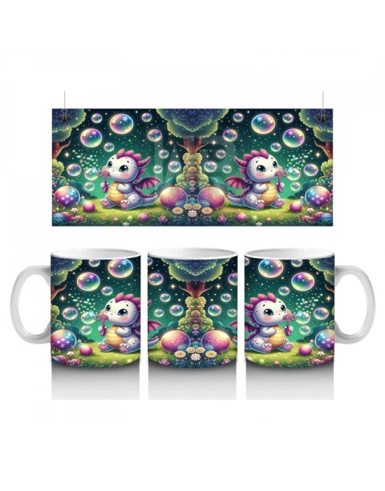 Çocuklara Sütü Sevdiren Kabarcıklı Orman Unicornu Kupa Bardak