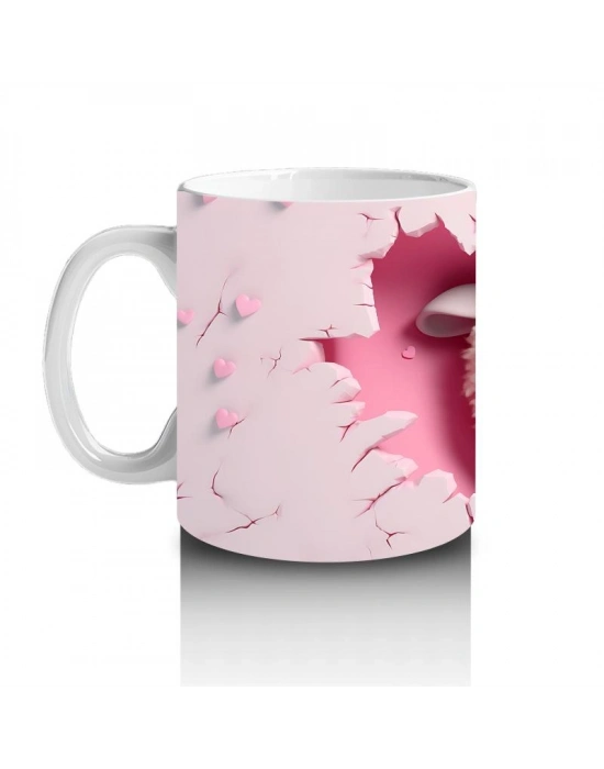 Çocuklara Sütü Sevdiren Kalp Çatlağından Bakan Şirin Kuzu Kupa Bardak