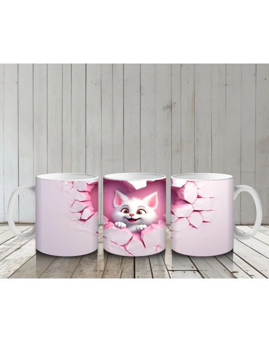 Çocuklara Sütü Sevdiren Kalp Çerçevesindeki Neşeli Tilki Kupa Bardak