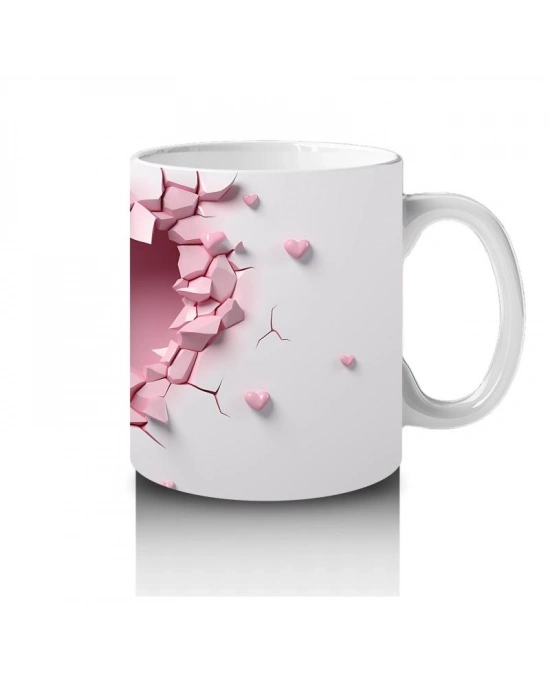 Çocuklara Sütü Sevdiren Kalp Çerçevesindeki Zarif Geyik Kupa Bardak