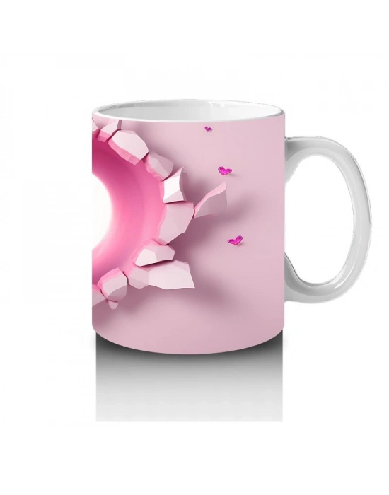 Çocuklara Sütü Sevdiren Kalp Çerçevesinden Bakan Neşeli Yunus Kupa Bardak