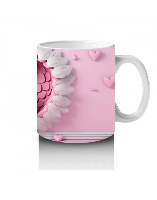 Çocuklara Sütü Sevdiren Kalp İçindeki Neşeli Kuş Kupa Bardak