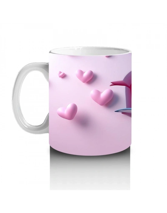 Çocuklara Sütü Sevdiren Kalp Yağmurlu Köpekbalığı Kupa Bardak