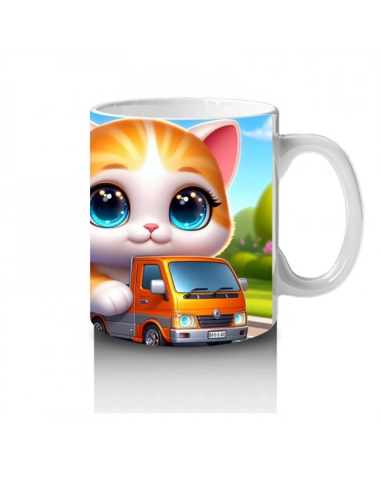 Çocuklara Sütü Sevdiren Kamyoncu Kedi Macerası Kupa Bardak