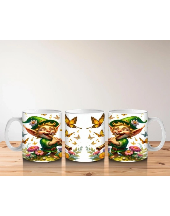 Çocuklara Sütü Sevdiren Kelebek Dostu Orman Cücesi Kupa Bardak