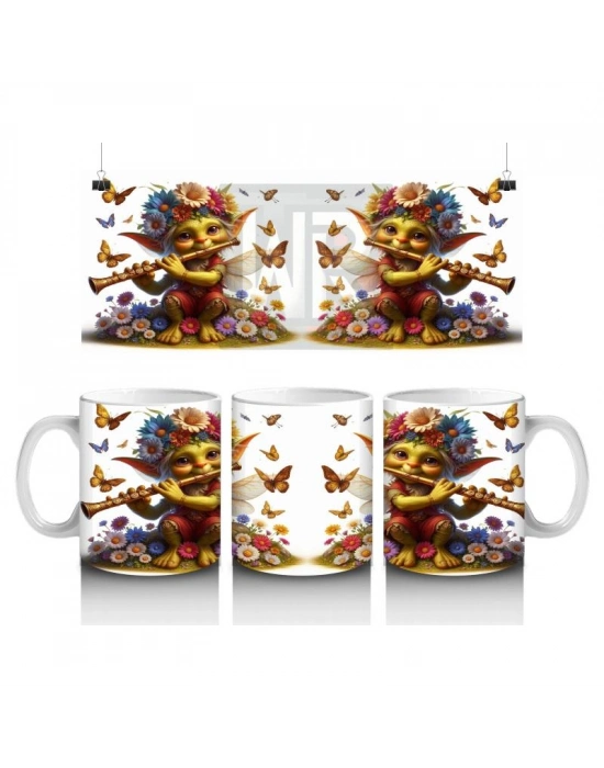 Çocuklara Sütü Sevdiren Kelebekli Çiçek Perisi Kupa Bardak