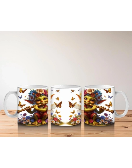 Çocuklara Sütü Sevdiren Kelebekli Çiçek Perisi Kupa Bardak