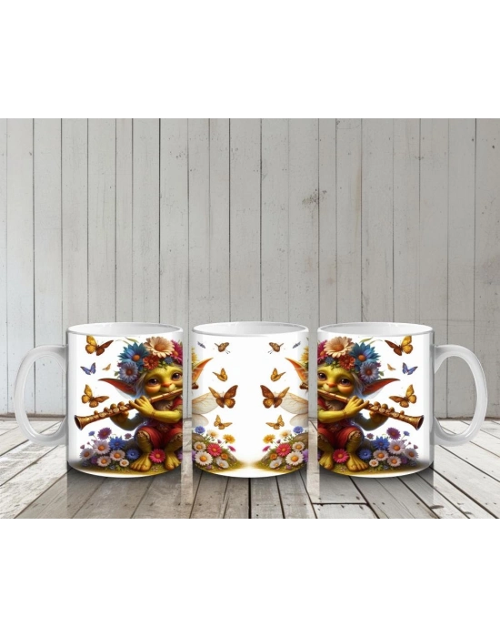 Çocuklara Sütü Sevdiren Kelebekli Çiçek Perisi Kupa Bardak