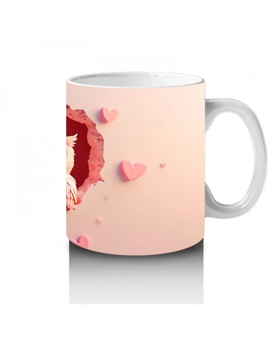 Çocuklara Sütü Sevdiren Kırık Kalpten Bakan Sevimli Baykuş Çifti Kupa Bardak