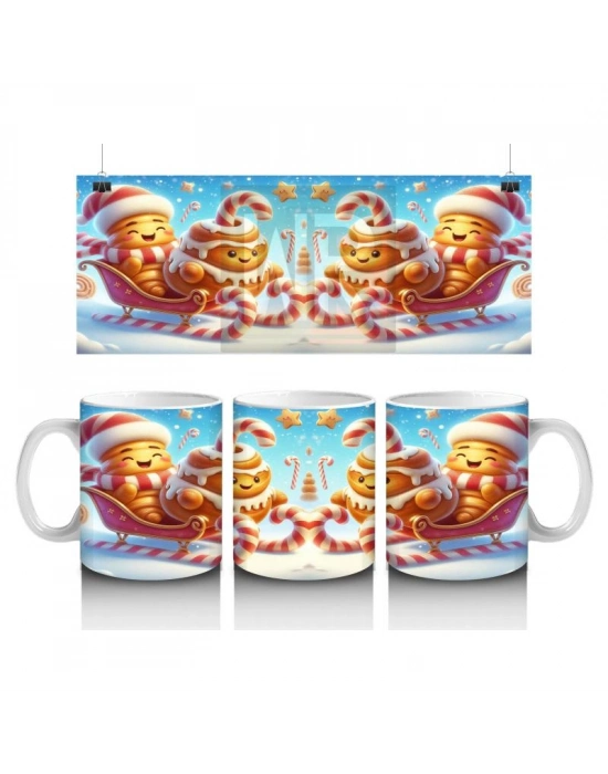 Çocuklara Sütü Sevdiren Kızaklı Kurabiye Neşesi Kupa Bardak