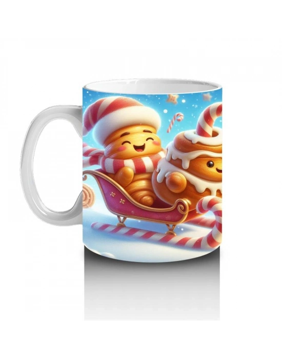 Çocuklara Sütü Sevdiren Kızaklı Kurabiye Neşesi Kupa Bardak