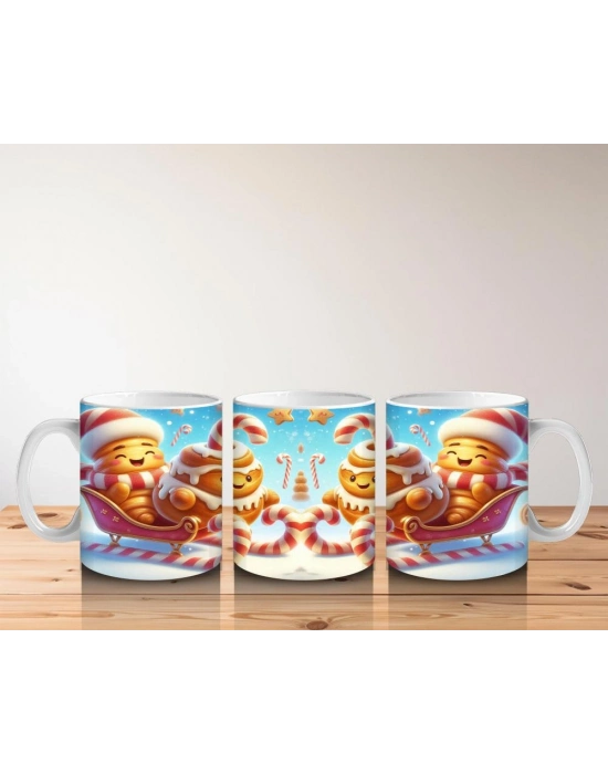 Çocuklara Sütü Sevdiren Kızaklı Kurabiye Neşesi Kupa Bardak