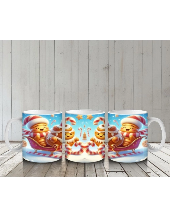 Çocuklara Sütü Sevdiren Kızaklı Kurabiye Neşesi Kupa Bardak