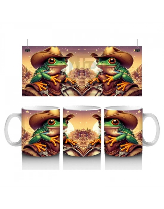 Çocuklara Sütü Sevdiren Kovboy Kurbağa Kupa Bardak