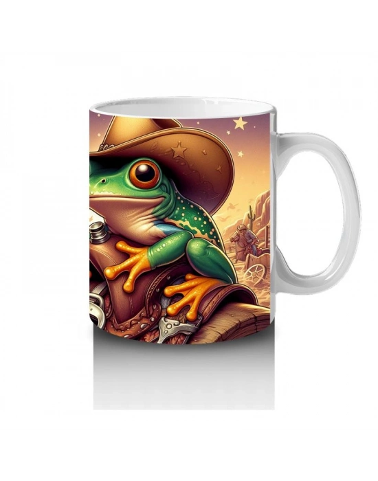 Çocuklara Sütü Sevdiren Kovboy Kurbağa Kupa Bardak