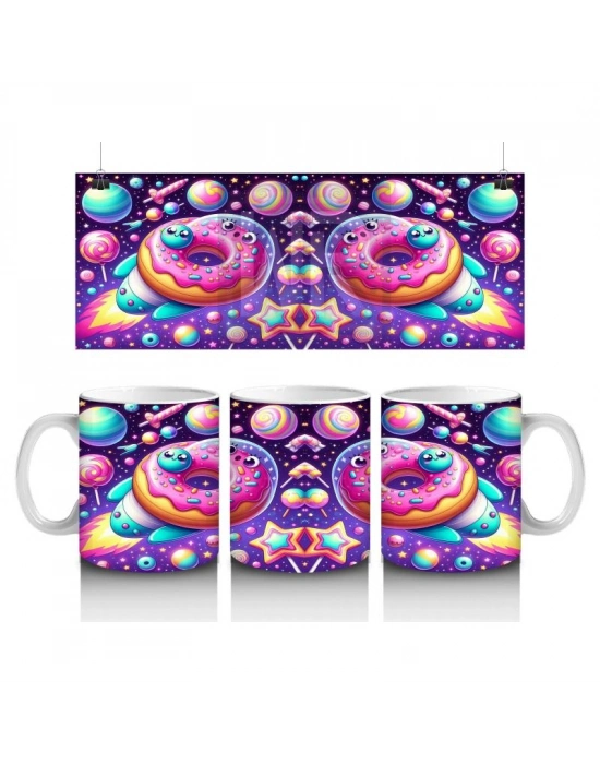 Çocuklara Sütü Sevdiren Kozmik Donut Gezegenleri Kupa Bardak