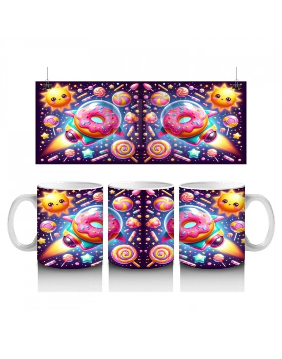 Çocuklara Sütü Sevdiren Kozmik Donut Şenliği Kupa Bardak