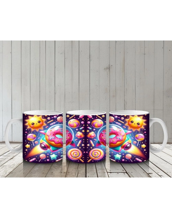 Çocuklara Sütü Sevdiren Kozmik Donut Şenliği Kupa Bardak