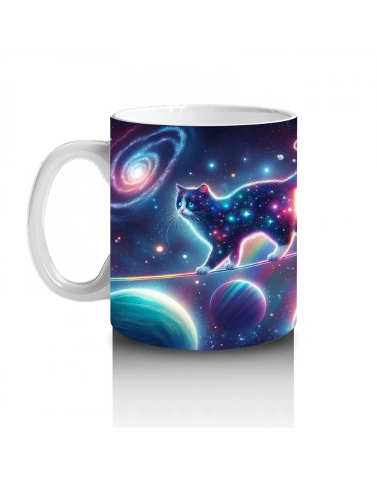 Çocuklara Sütü Sevdiren Kozmik Galaksi Kedileri Kupa Bardak