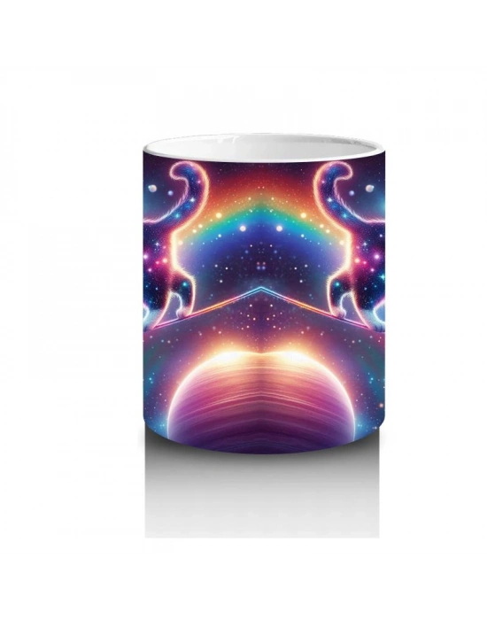 Çocuklara Sütü Sevdiren Kozmik Galaksi Kedileri Kupa Bardak