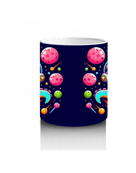 Çocuklara Sütü Sevdiren Kozmik Maceracı Kedi Kupa Bardak