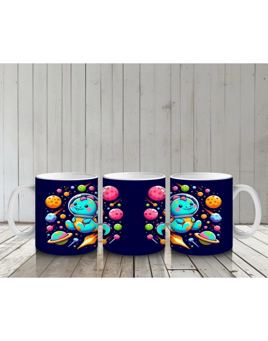 Çocuklara Sütü Sevdiren Kozmik Maceracı Kedi Kupa Bardak