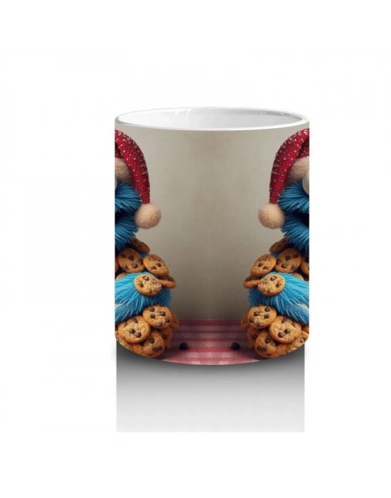 Çocuklara Sütü Sevdiren Kurabiye Canavarı ve Baston Şeker Desenli Kupa Bardak