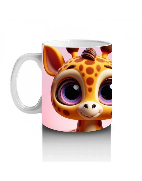 Çocuklara Sütü Sevdiren Meraklı Zürafa Keşfi Kupa Bardak