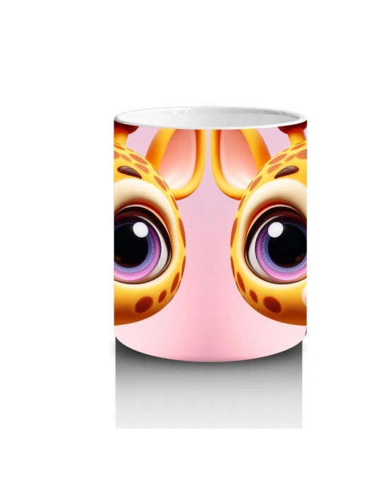 Çocuklara Sütü Sevdiren Meraklı Zürafa Keşfi Kupa Bardak