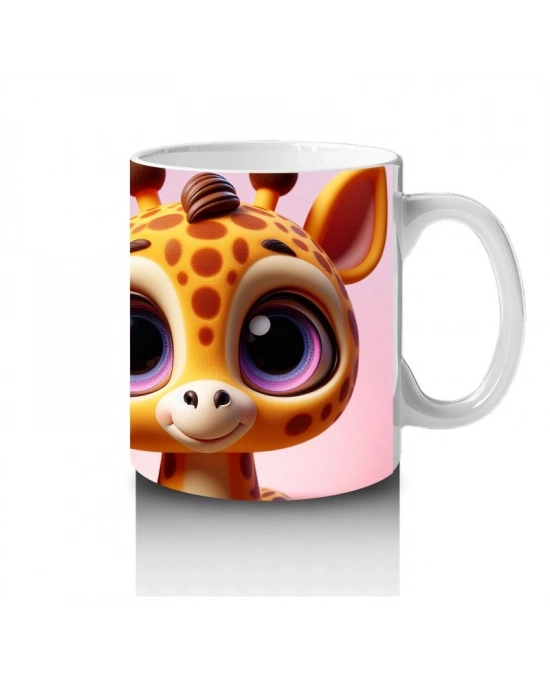 Çocuklara Sütü Sevdiren Meraklı Zürafa Keşfi Kupa Bardak