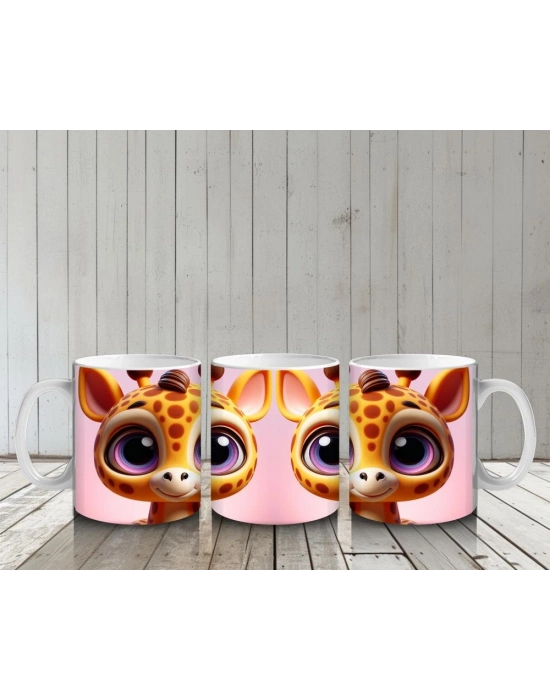 Çocuklara Sütü Sevdiren Meraklı Zürafa Keşfi Kupa Bardak