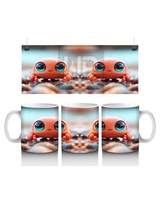 Çocuklara Sütü Sevdiren Mercan Resifi Yengeç Kupa Bardak