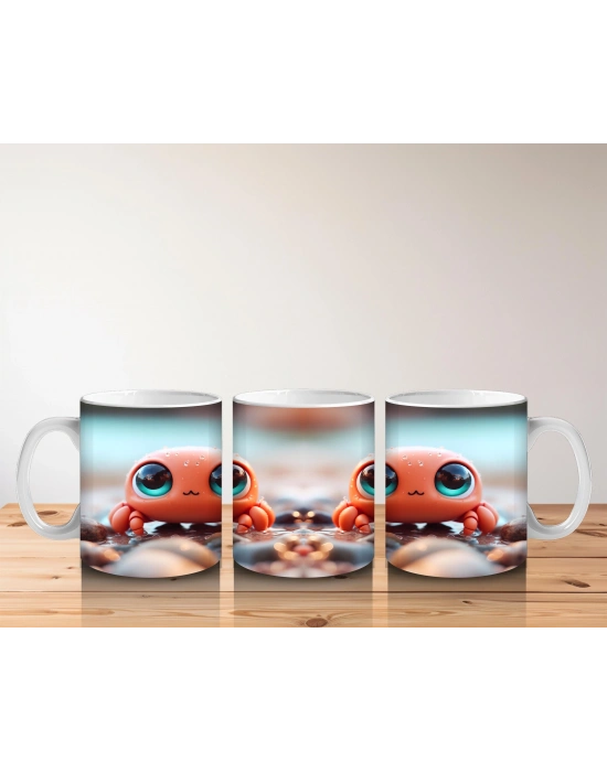 Çocuklara Sütü Sevdiren Mercan Resifi Yengeç Kupa Bardak