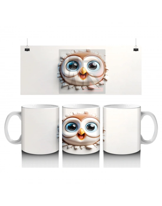 Çocuklara Sütü Sevdiren Minik Baykuş Kupa Bardak