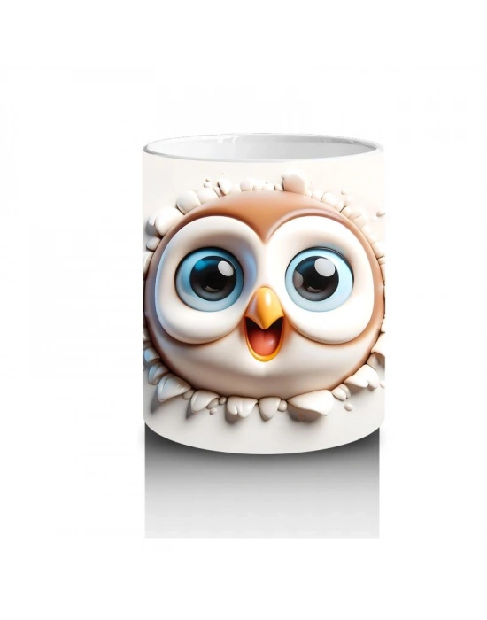 Çocuklara Sütü Sevdiren Minik Baykuş Kupa Bardak