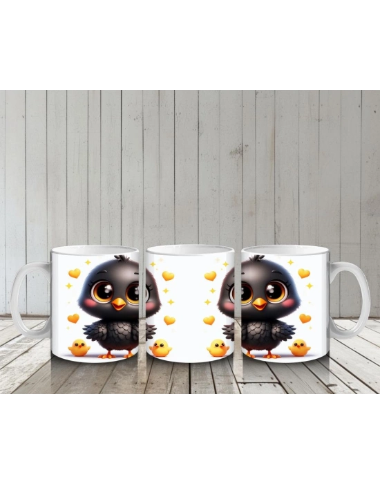 Çocuklara Sütü Sevdiren Minik Kuzgun Kupa Bardak