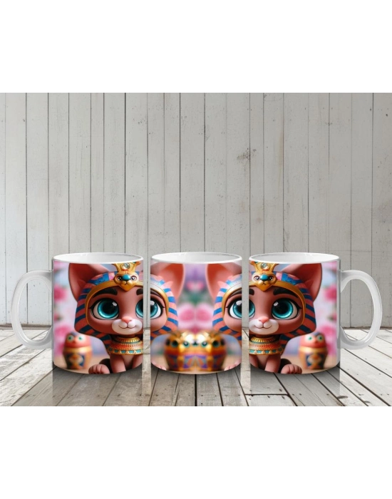 Çocuklara Sütü Sevdiren Mısır Prenses Kedisi Kupa Bardak