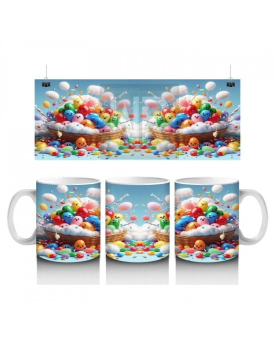 Çocuklara Sütü Sevdiren Neşeli Balon Sepeti Kupa Bardak