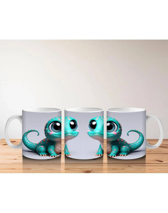 Çocuklara Sütü Sevdiren Neşeli Bukalemun Kupa Bardak