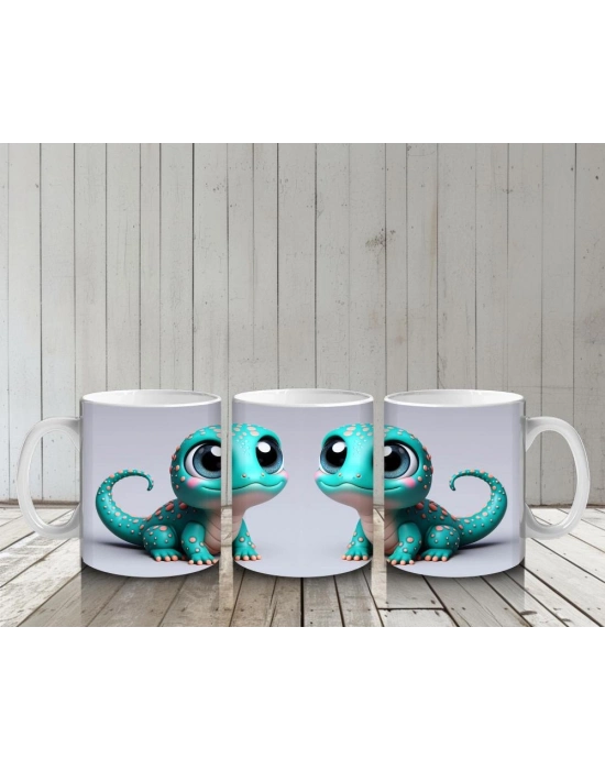 Çocuklara Sütü Sevdiren Neşeli Bukalemun Kupa Bardak