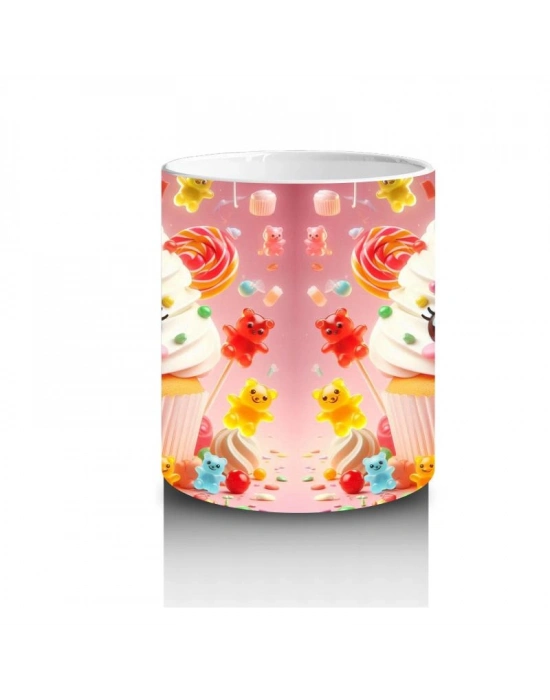 Çocuklara Sütü Sevdiren Neşeli Cupcake Karnavalı Kupa Bardak