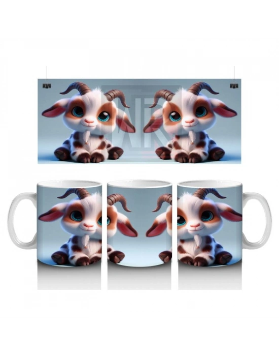 Çocuklara Sütü Sevdiren Neşeli Dağ Keçisi Kupa Bardak