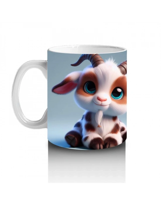 Çocuklara Sütü Sevdiren Neşeli Dağ Keçisi Kupa Bardak